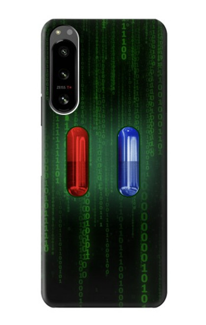 W3816 Red Pill Blue Pill Capsule Funda Carcasa Case y Caso Del Tirón Funda para Sony Xperia 5 IV