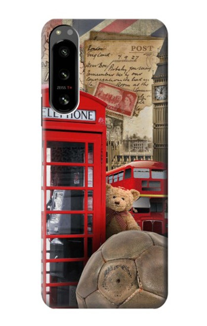 W3856 Vintage London British Funda Carcasa Case y Caso Del Tirón Funda para Sony Xperia 5 IV