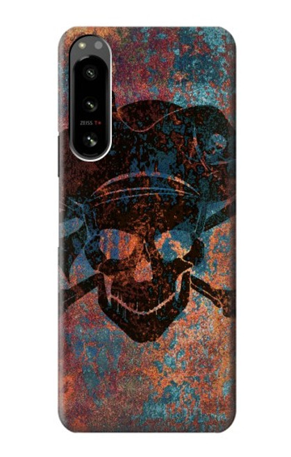 W3895 Pirate Skull Metal Funda Carcasa Case y Caso Del Tirón Funda para Sony Xperia 5 IV