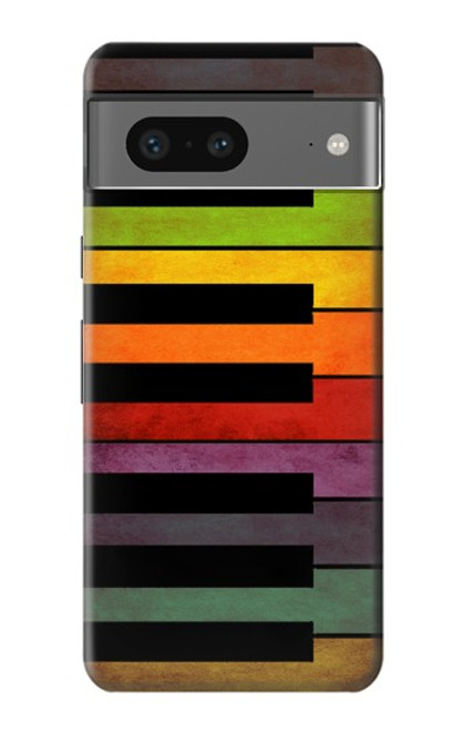 W3451 Colorful Piano Funda Carcasa Case y Caso Del Tirón Funda para Google Pixel 7