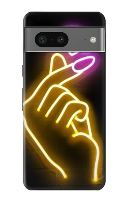 W3512 Cute Mini Heart Neon Graphic Funda Carcasa Case y Caso Del Tirón Funda para Google Pixel 7