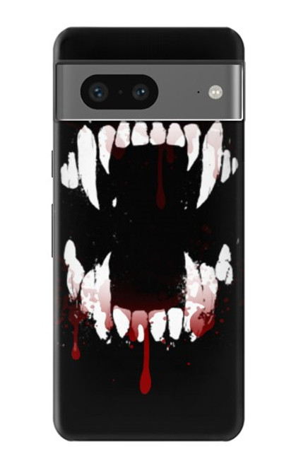 W3527 Vampire Teeth Bloodstain Funda Carcasa Case y Caso Del Tirón Funda para Google Pixel 7