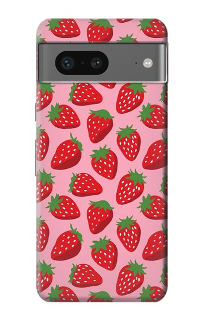 W3719 Strawberry Pattern Funda Carcasa Case y Caso Del Tirón Funda para Google Pixel 7