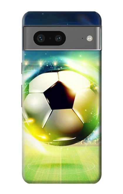 W3844 Glowing Football Soccer Ball Funda Carcasa Case y Caso Del Tirón Funda para Google Pixel 7