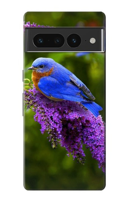 W1565 Bluebird of Happiness Blue Bird Funda Carcasa Case y Caso Del Tirón Funda para Google Pixel 7 Pro