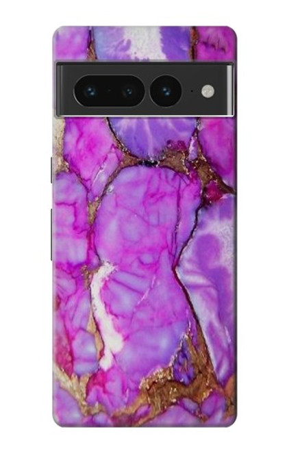 W2907 Purple Turquoise Stone Funda Carcasa Case y Caso Del Tirón Funda para Google Pixel 7 Pro