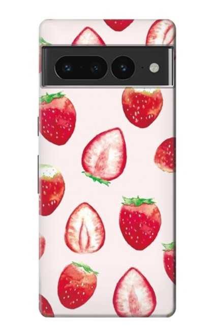 W3481 Strawberry Funda Carcasa Case y Caso Del Tirón Funda para Google Pixel 7 Pro