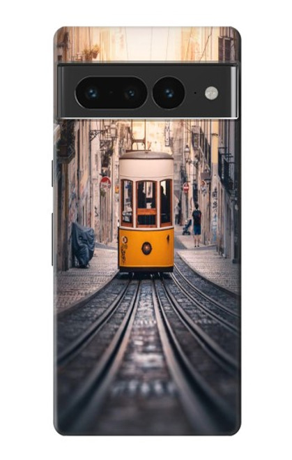 W3867 Trams in Lisbon Funda Carcasa Case y Caso Del Tirón Funda para Google Pixel 7 Pro