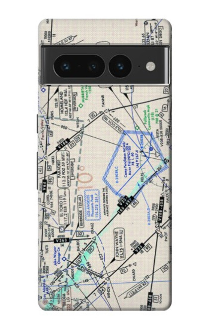 W3882 Flying Enroute Chart Funda Carcasa Case y Caso Del Tirón Funda para Google Pixel 7 Pro