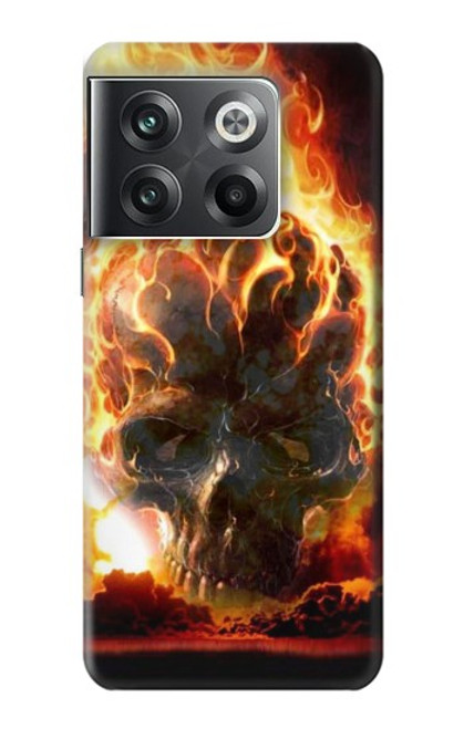 W0863 Hell Fire Skull Funda Carcasa Case y Caso Del Tirón Funda para OnePlus Ace Pro