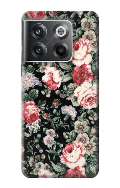 W2727 Vintage Rose Pattern Funda Carcasa Case y Caso Del Tirón Funda para OnePlus Ace Pro