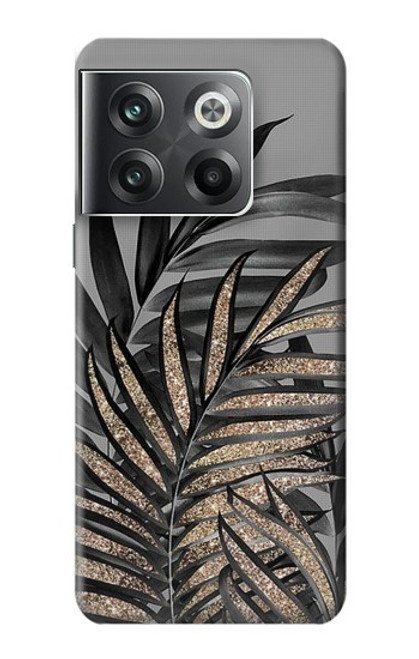 W3692 Gray Black Palm Leaves Funda Carcasa Case y Caso Del Tirón Funda para OnePlus Ace Pro