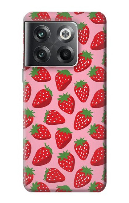 W3719 Strawberry Pattern Funda Carcasa Case y Caso Del Tirón Funda para OnePlus Ace Pro