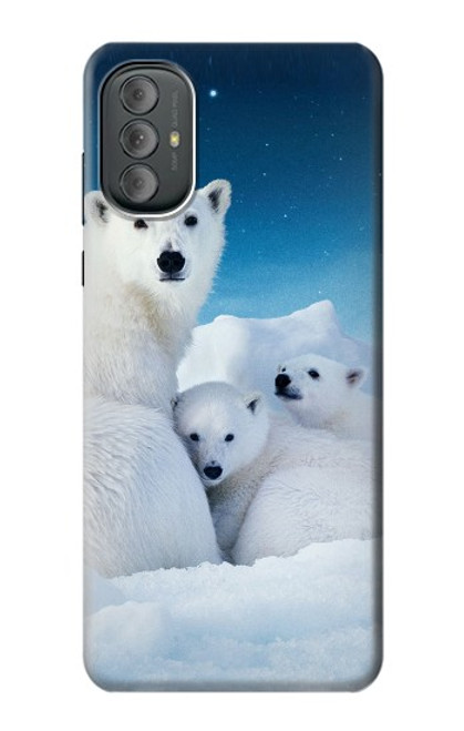 W0285 Polar Bear Family Arctic Funda Carcasa Case y Caso Del Tirón Funda para Motorola Moto G Power 2022, G Play 2023