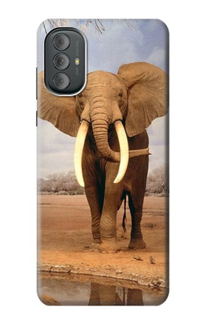 W0310 African Elephant Funda Carcasa Case y Caso Del Tirón Funda para Motorola Moto G Power 2022, G Play 2023