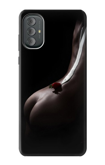 W0546 Sexy Cream Strawberry Funda Carcasa Case y Caso Del Tirón Funda para Motorola Moto G Power 2022, G Play 2023