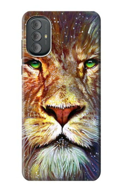 W1354 Lion Funda Carcasa Case y Caso Del Tirón Funda para Motorola Moto G Power 2022, G Play 2023