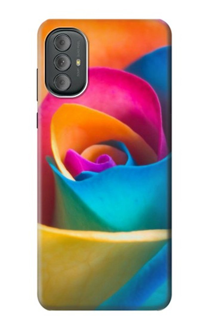 W1671 Rainbow Colorful Rose Funda Carcasa Case y Caso Del Tirón Funda para Motorola Moto G Power 2022, G Play 2023