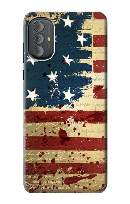 W2349 Old American Flag Funda Carcasa Case y Caso Del Tirón Funda para Motorola Moto G Power 2022, G Play 2023