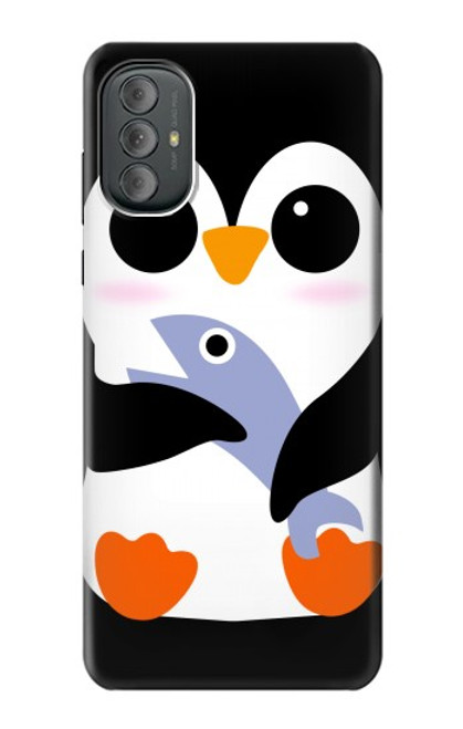 W2631 Cute Baby Penguin Funda Carcasa Case y Caso Del Tirón Funda para Motorola Moto G Power 2022, G Play 2023