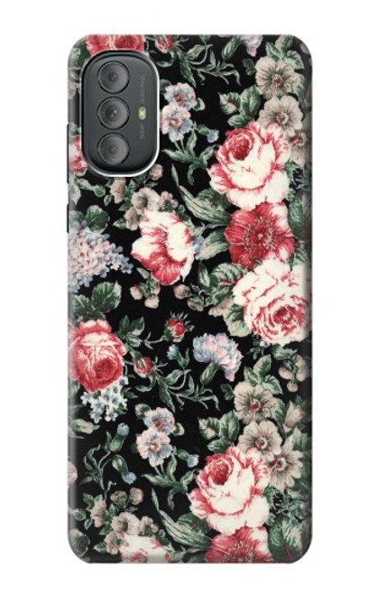 W2727 Vintage Rose Pattern Funda Carcasa Case y Caso Del Tirón Funda para Motorola Moto G Power 2022, G Play 2023