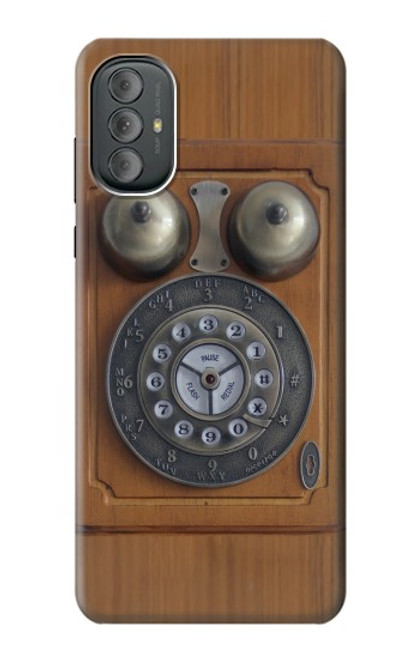 W3146 Antique Wall Retro Dial Phone Funda Carcasa Case y Caso Del Tirón Funda para Motorola Moto G Power 2022, G Play 2023