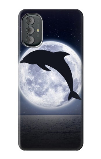 W3510 Dolphin Moon Night Funda Carcasa Case y Caso Del Tirón Funda para Motorola Moto G Power 2022, G Play 2023