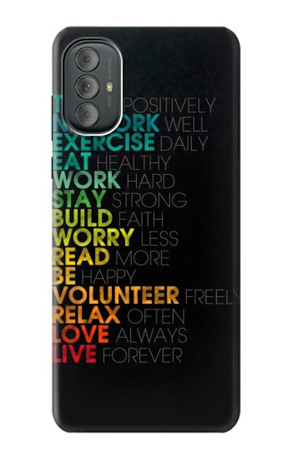 W3523 Think Positive Words Quotes Funda Carcasa Case y Caso Del Tirón Funda para Motorola Moto G Power 2022, G Play 2023