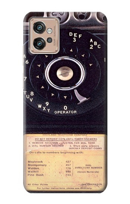 W0086 Payphone Vintage Funda Carcasa Case y Caso Del Tirón Funda para Motorola Moto G32