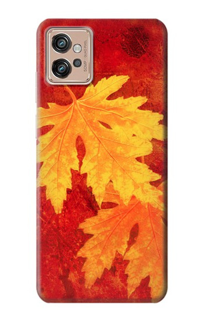 W0479 Maple Leaf Funda Carcasa Case y Caso Del Tirón Funda para Motorola Moto G32