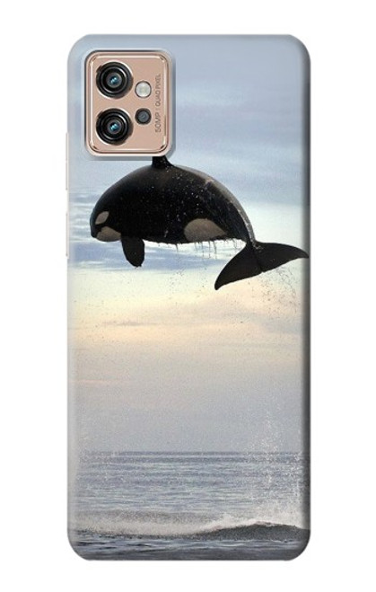 W1349 Killer whale Orca Funda Carcasa Case y Caso Del Tirón Funda para Motorola Moto G32