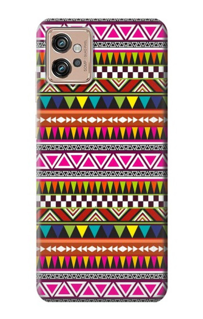 W2292 Aztec Tribal Pattern Funda Carcasa Case y Caso Del Tirón Funda para Motorola Moto G32