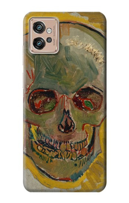 W3359 Vincent Van Gogh Skull Funda Carcasa Case y Caso Del Tirón Funda para Motorola Moto G32