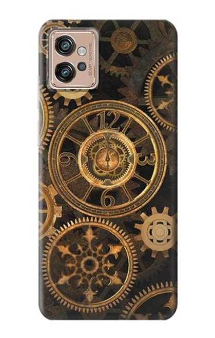 W3442 Clock Gear Funda Carcasa Case y Caso Del Tirón Funda para Motorola Moto G32