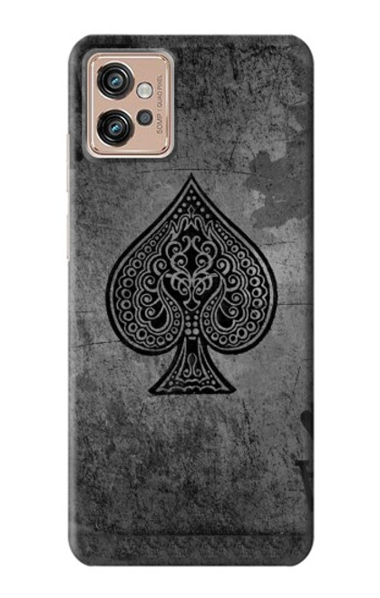 W3446 Black Ace Spade Funda Carcasa Case y Caso Del Tirón Funda para Motorola Moto G32