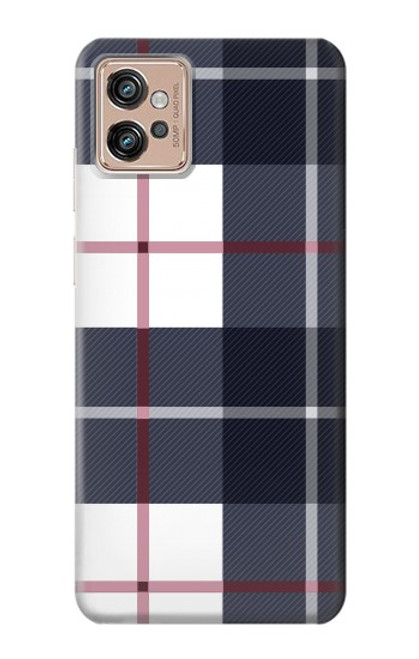 W3452 Plaid Fabric Pattern Funda Carcasa Case y Caso Del Tirón Funda para Motorola Moto G32