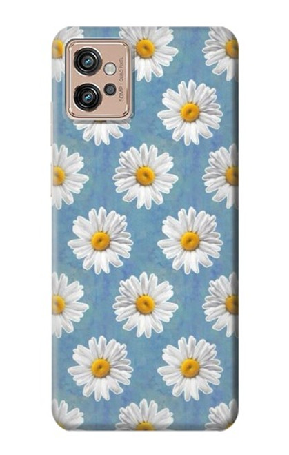 W3454 Floral Daisy Funda Carcasa Case y Caso Del Tirón Funda para Motorola Moto G32