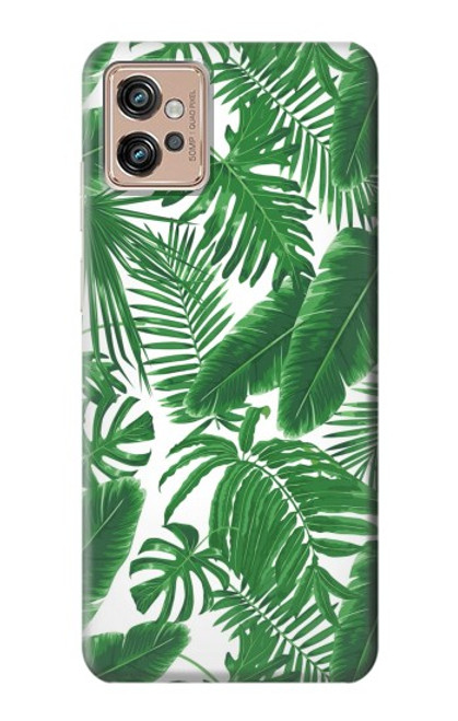 W3457 Paper Palm Monstera Funda Carcasa Case y Caso Del Tirón Funda para Motorola Moto G32