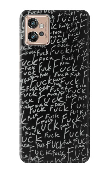 W3478 Funny Words Blackboard Funda Carcasa Case y Caso Del Tirón Funda para Motorola Moto G32