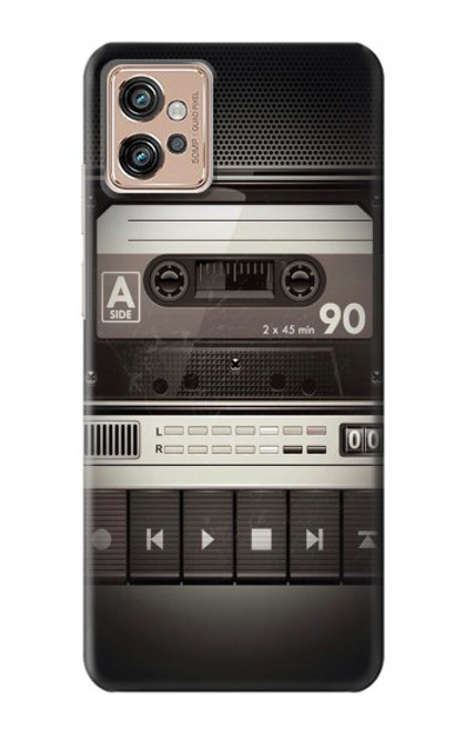 W3501 Vintage Cassette Player Funda Carcasa Case y Caso Del Tirón Funda para Motorola Moto G32