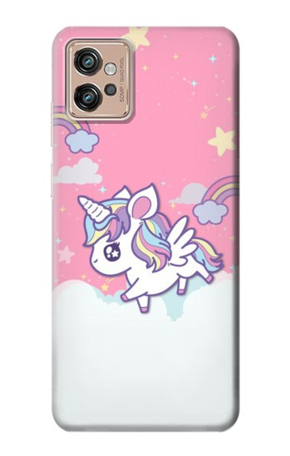 W3518 Unicorn Cartoon Funda Carcasa Case y Caso Del Tirón Funda para Motorola Moto G32