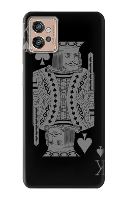 W3520 Black King Spade Funda Carcasa Case y Caso Del Tirón Funda para Motorola Moto G32