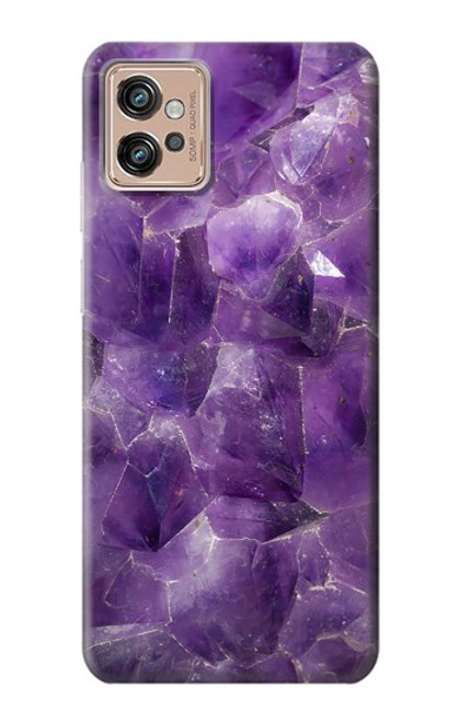 W3713 Purple Quartz Amethyst Graphic Printed Funda Carcasa Case y Caso Del Tirón Funda para Motorola Moto G32