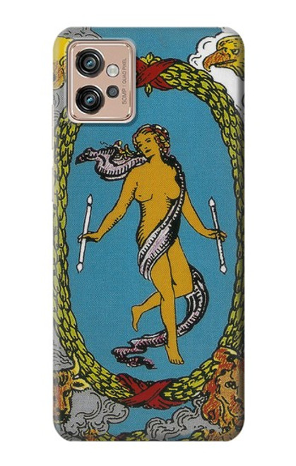 W3746 Tarot Card The World Funda Carcasa Case y Caso Del Tirón Funda para Motorola Moto G32