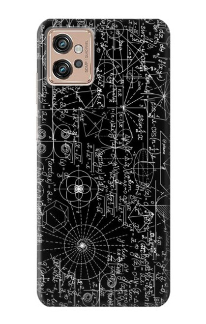 W3808 Mathematics Blackboard Funda Carcasa Case y Caso Del Tirón Funda para Motorola Moto G32