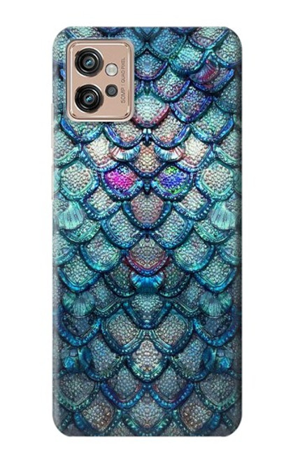 W3809 Mermaid Fish Scale Funda Carcasa Case y Caso Del Tirón Funda para Motorola Moto G32