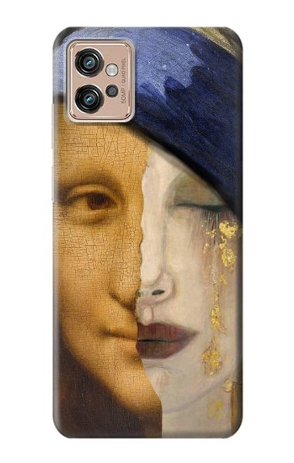 W3853 Mona Lisa Gustav Klimt Vermeer Funda Carcasa Case y Caso Del Tirón Funda para Motorola Moto G32