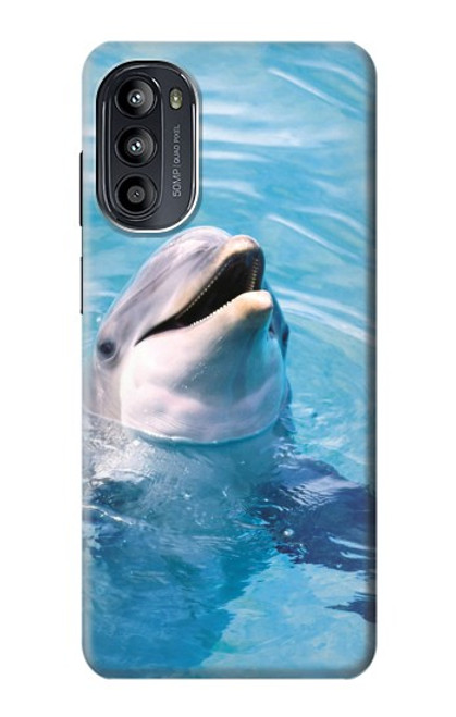 W1291 Dolphin Funda Carcasa Case y Caso Del Tirón Funda para Motorola Moto G52, G82 5G