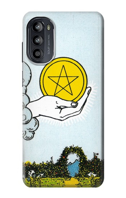 W3722 Tarot Card Ace of Pentacles Coins Funda Carcasa Case y Caso Del Tirón Funda para Motorola Moto G52, G82 5G