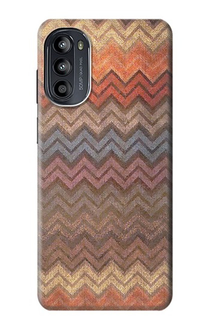 W3752 Zigzag Fabric Pattern Graphic Printed Funda Carcasa Case y Caso Del Tirón Funda para Motorola Moto G52, G82 5G